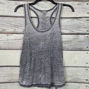 Vanity Gray Studded Racerback Tank Top Medium